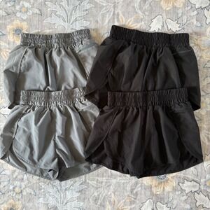 4 pairs! Small BLOOMING JELLY Running Shorts Womens Gray Black High Waisted
